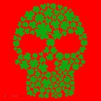Irish Clovers St. Patrick's Day Skull Santa Hat thumb 1
