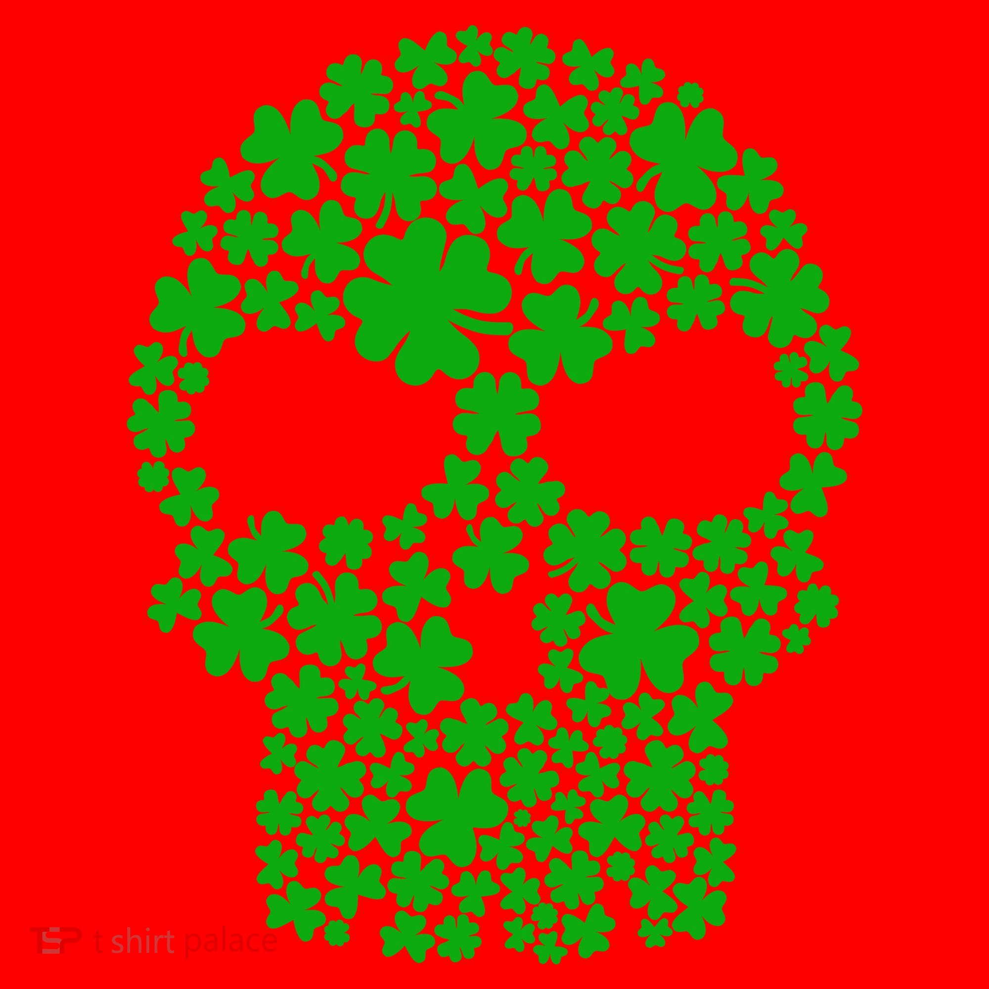 Irish Clovers St. Patrick's Day Skull Santa Hat
