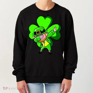 Irish Dabbing Leprechaun Clover Women's Sweatshirt