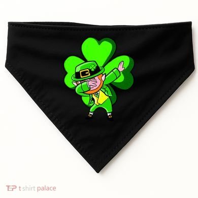 Irish Dabbing Leprechaun Clover USA-Made Doggie Bandana