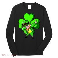 Irish Dabbing Leprechaun Clover Long Sleeve Shirt thumb 0