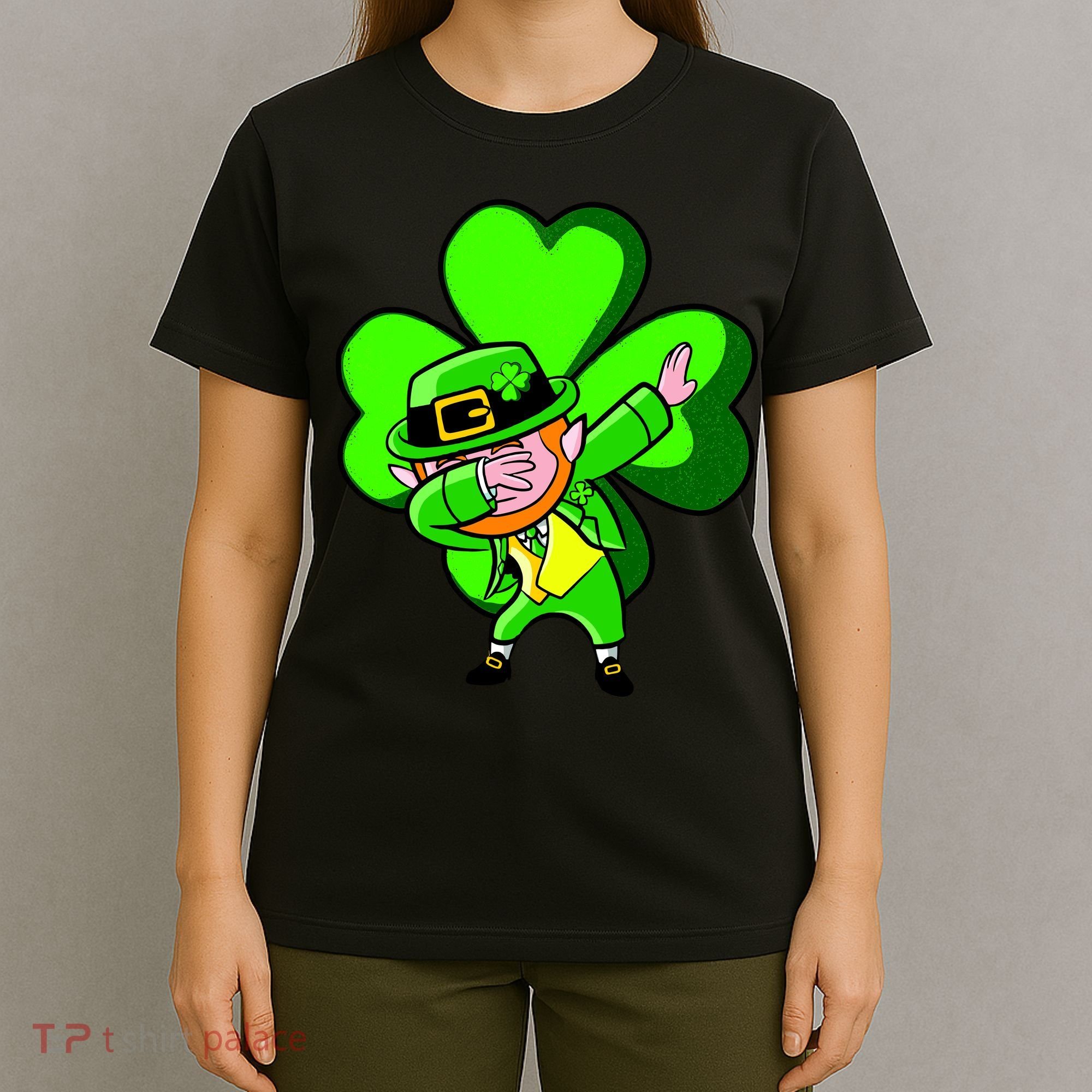 Irish Dabbing Leprechaun Clover T-Shirt