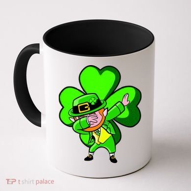Irish Dabbing Leprechaun Clover Coffee Mug