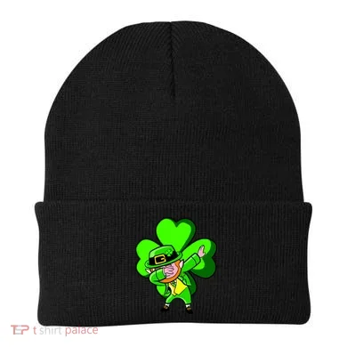 Irish Dabbing Leprechaun Clover Beanie