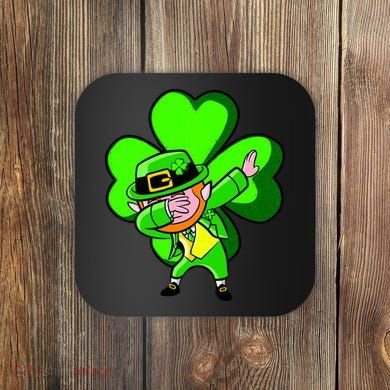 Irish Dabbing Leprechaun Clover Coaster