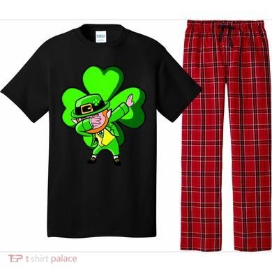 Irish Dabbing Leprechaun Clover Pajama Set