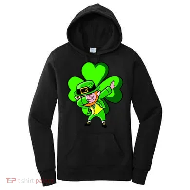 Irish Dabbing Leprechaun Clover Women's Hoodie