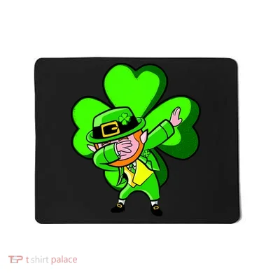 Irish Dabbing Leprechaun Clover Mousepad