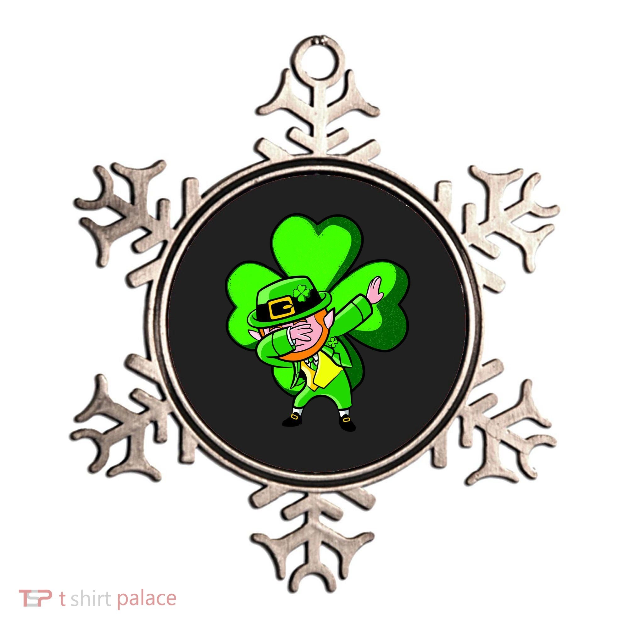 Irish Dabbing Leprechaun Clover Ornament
