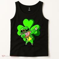 Irish Dabbing Leprechaun Clover Tank Top thumb 2