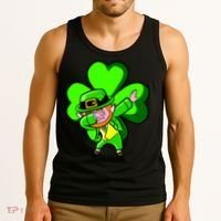 Irish Dabbing Leprechaun Clover Tank Top thumb 3
