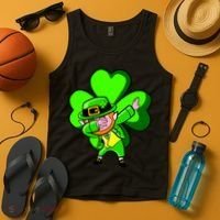 Irish Dabbing Leprechaun Clover Tank Top thumb 4
