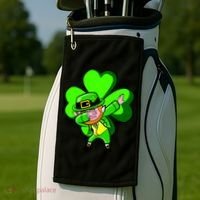Irish Dabbing Leprechaun Clover Golf Towel thumb 2
