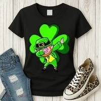 Irish Dabbing Leprechaun Clover Women's T-Shirt thumb 3