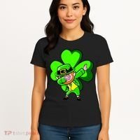 Irish Dabbing Leprechaun Clover Women's T-Shirt thumb 4