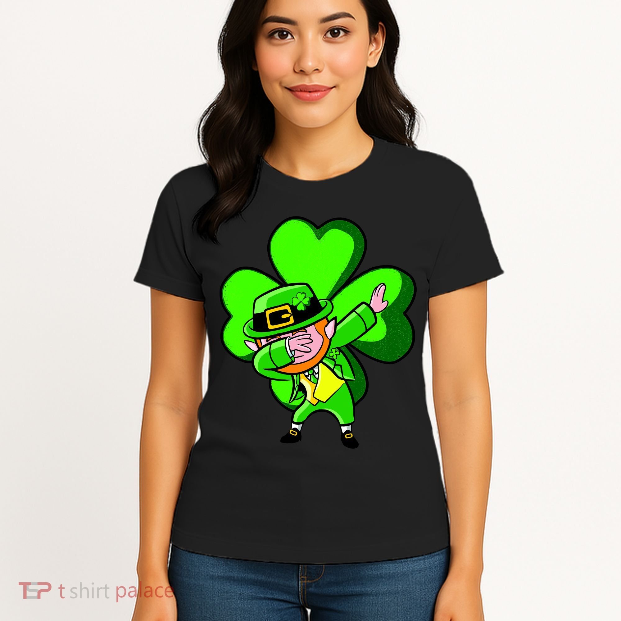 Irish Dabbing Leprechaun Clover Women's T-Shirt