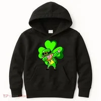 Irish Dabbing Leprechaun Clover Kids Hoodie thumb 0