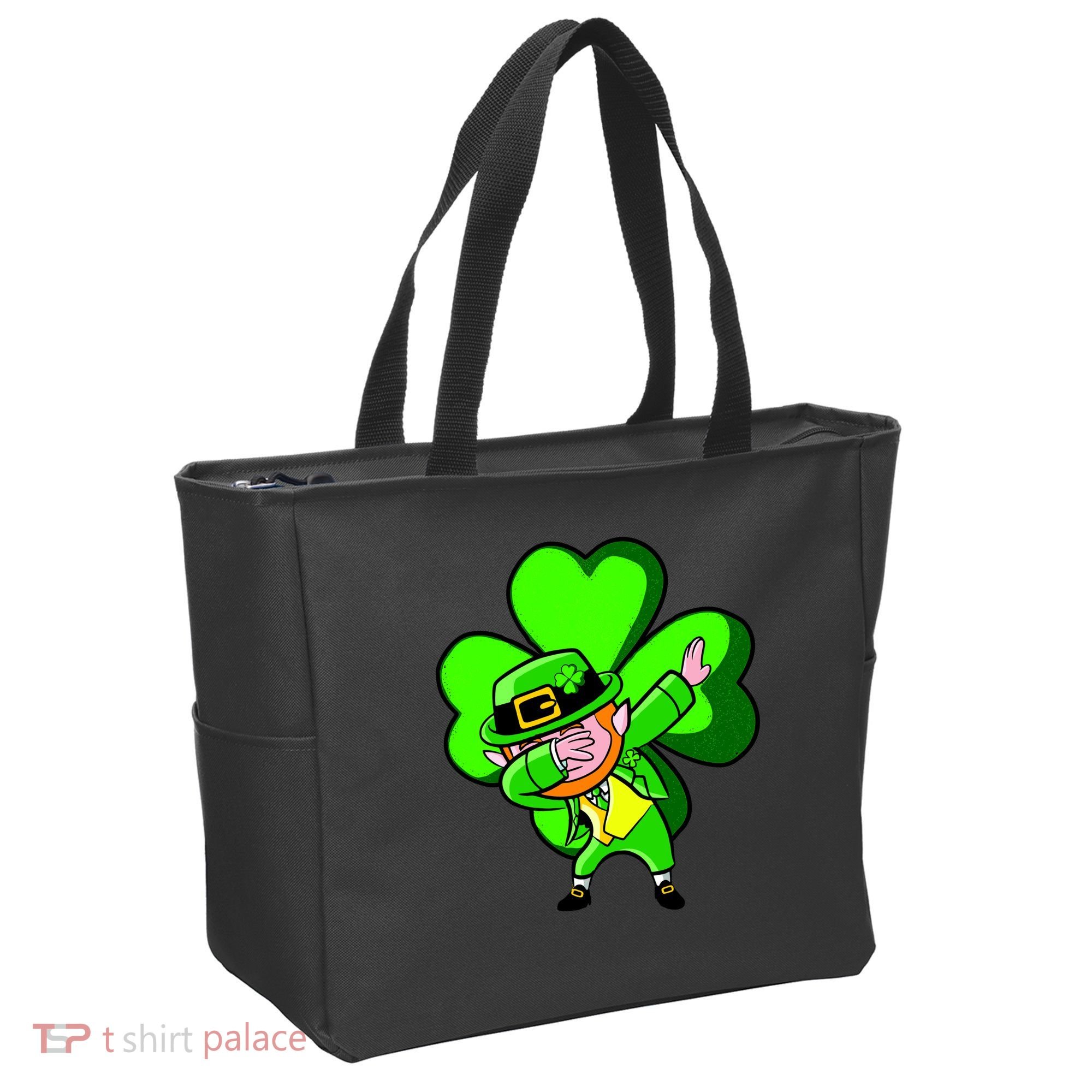 Irish Dabbing Leprechaun Clover Tote Bag