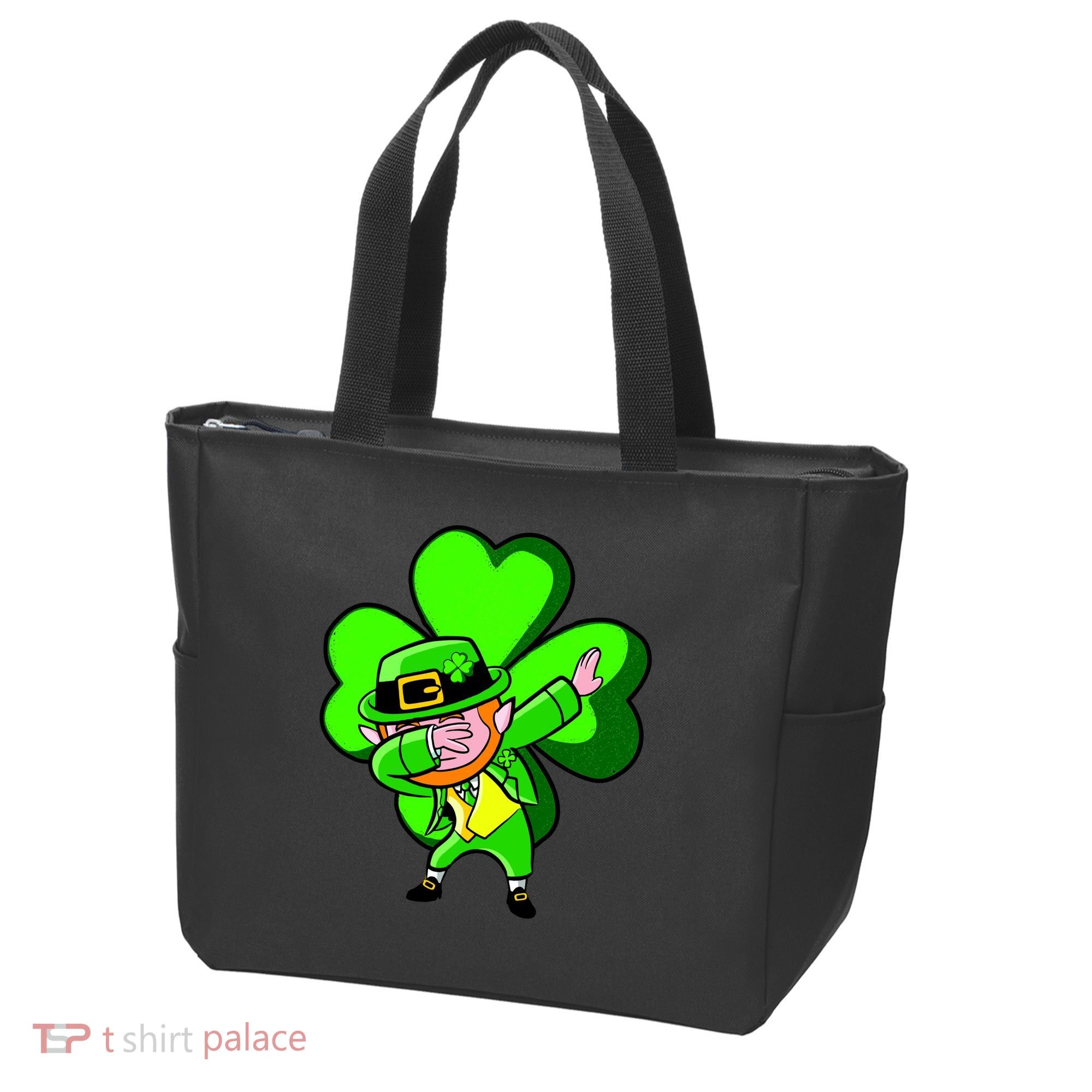 Irish Dabbing Leprechaun Clover Tote Bag
