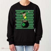 Irish Dabbing Leprechaun Shamrocks Funny Dab St. Patrick's Day Women's Sweatshirt thumb 0