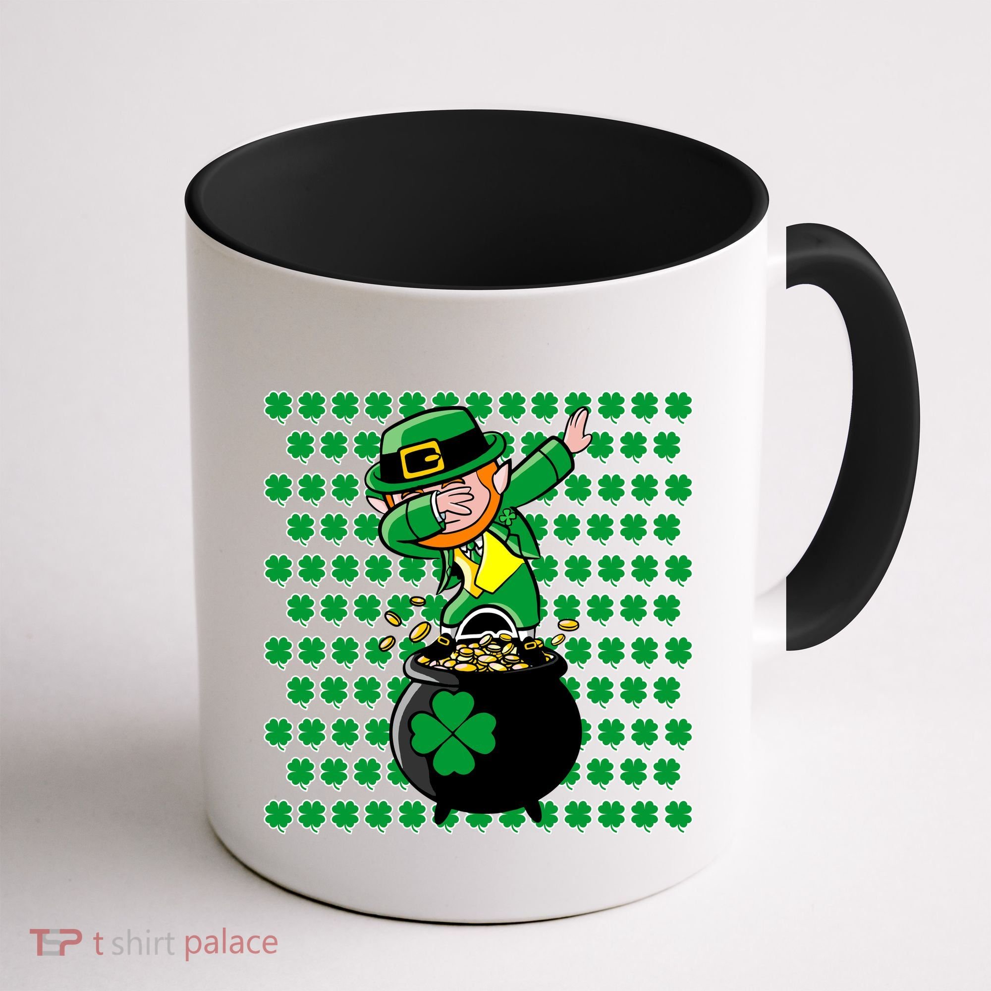 Irish Dabbing Leprechaun Shamrocks Funny Dab St. Patrick's Day Coffee Mug