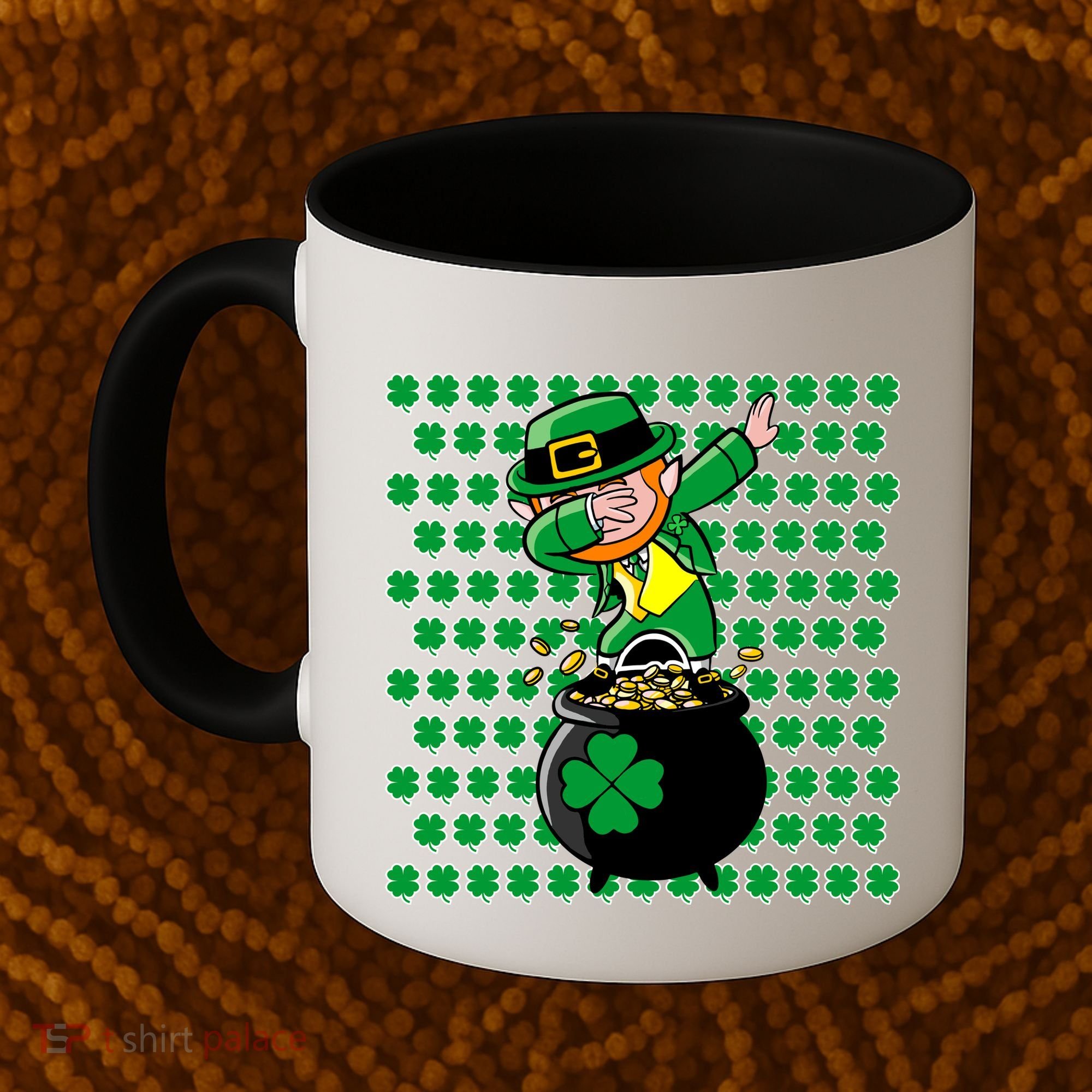 Irish Dabbing Leprechaun Shamrocks Funny Dab St. Patrick's Day Coffee Mug