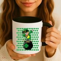 Irish Dabbing Leprechaun Shamrocks Funny Dab St. Patrick's Day Coffee Mug thumb 3
