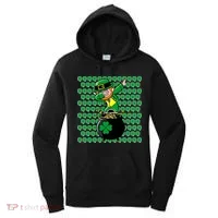 Irish Dabbing Leprechaun Shamrocks Funny Dab St. Patrick's Day Women's Hoodie thumb 0