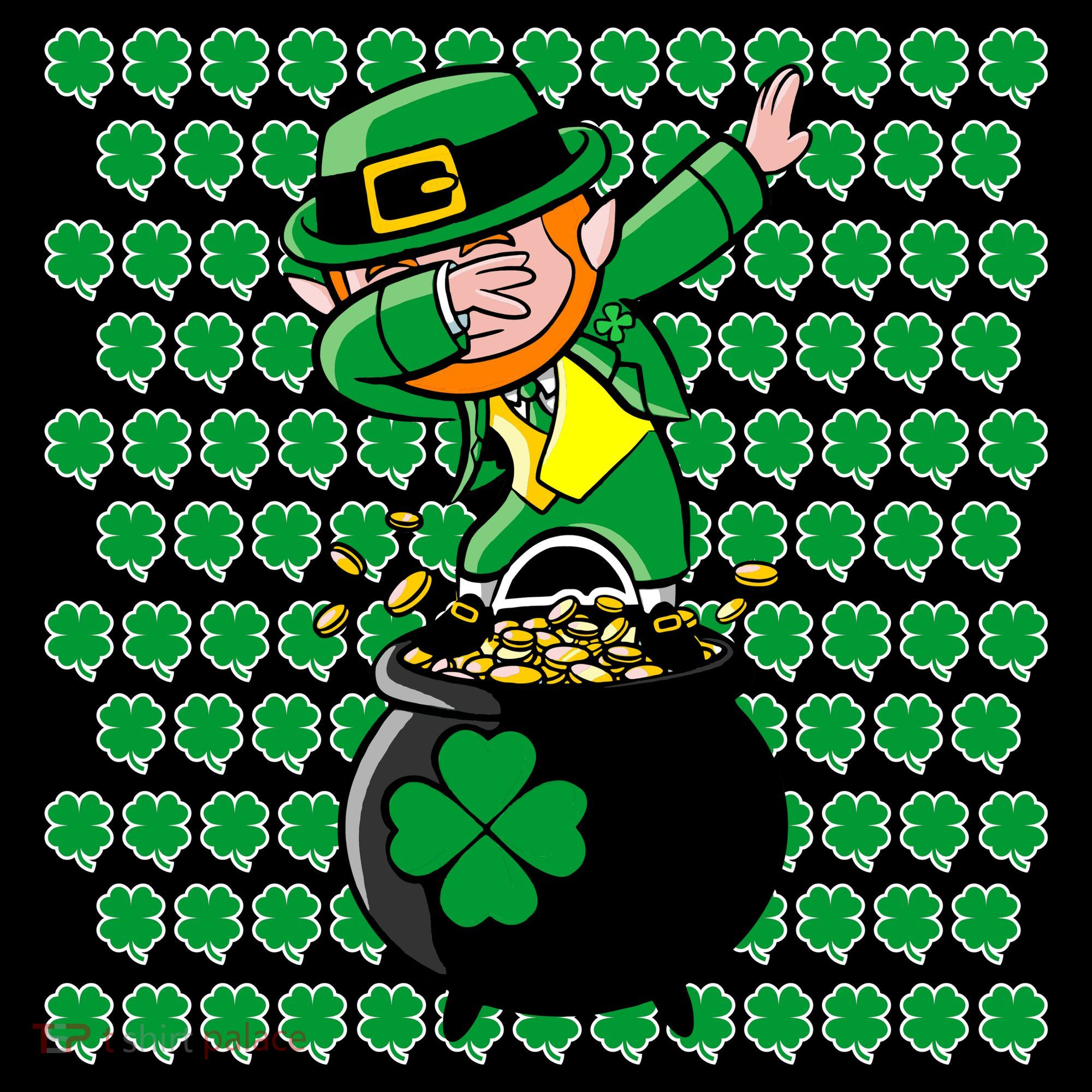Irish Dabbing Leprechaun Shamrocks Funny Dab St. Patrick's Day Women's Hoodie