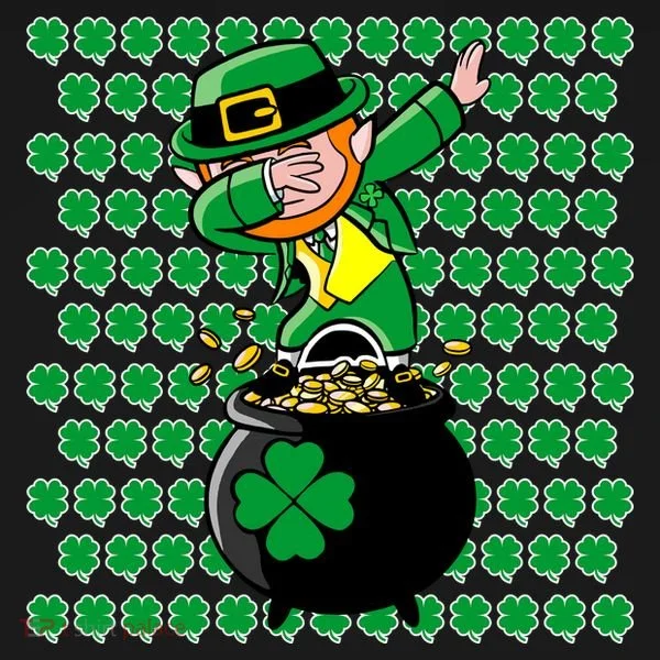Irish Dabbing Leprechaun Shamrocks Funny Dab St. Patrick's Day Women's Hoodie
