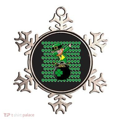 Irish Dabbing Leprechaun Shamrocks Funny Dab St. Patrick's Day Ornament
