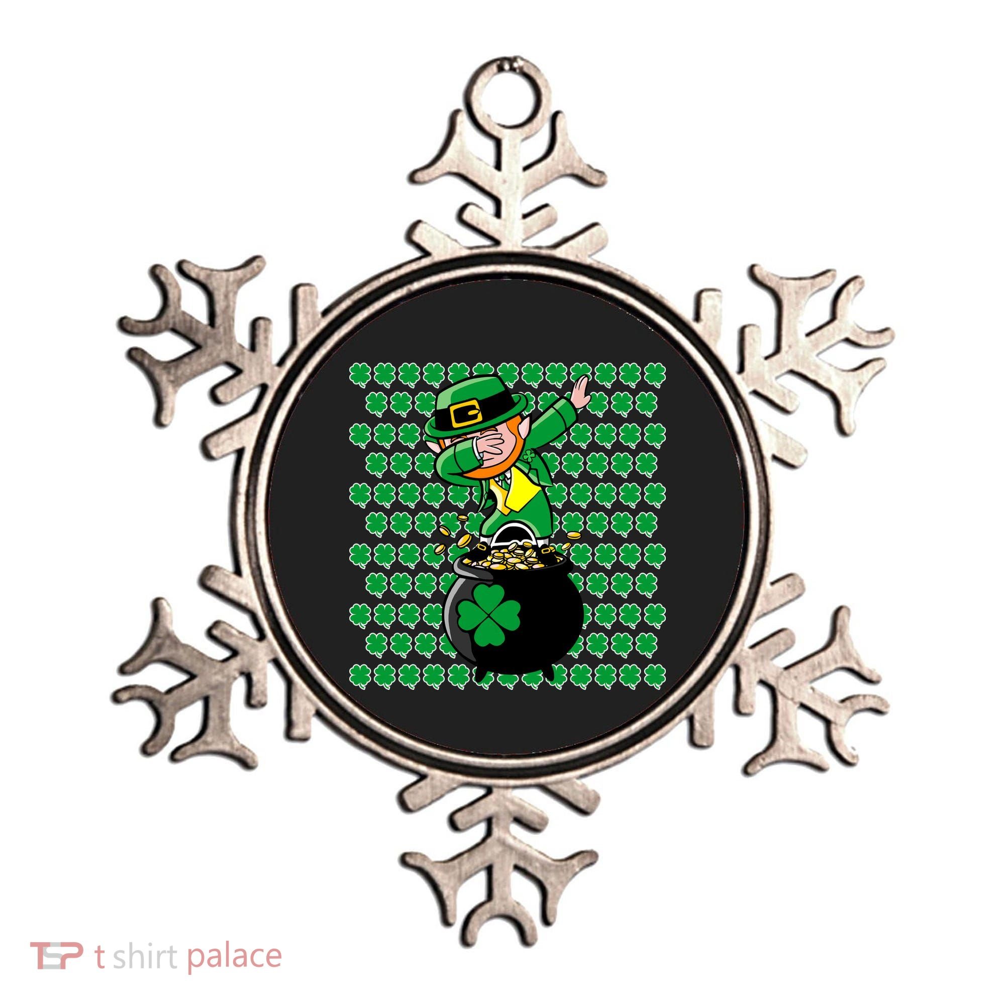 Irish Dabbing Leprechaun Shamrocks Funny Dab St. Patrick's Day Ornament
