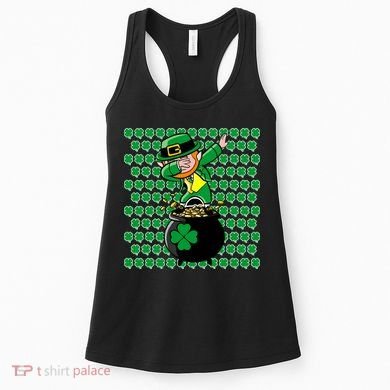 Irish Dabbing Leprechaun Shamrocks Funny Dab St. Patrick's Day Women's Tank Top