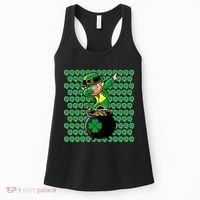 Irish Dabbing Leprechaun Shamrocks Funny Dab St. Patrick's Day Women's Tank Top thumb 0