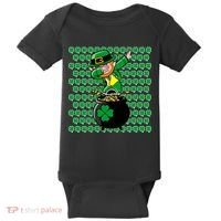 Irish Dabbing Leprechaun Shamrocks Funny Dab St. Patrick's Day Baby Bodysuit thumb 0