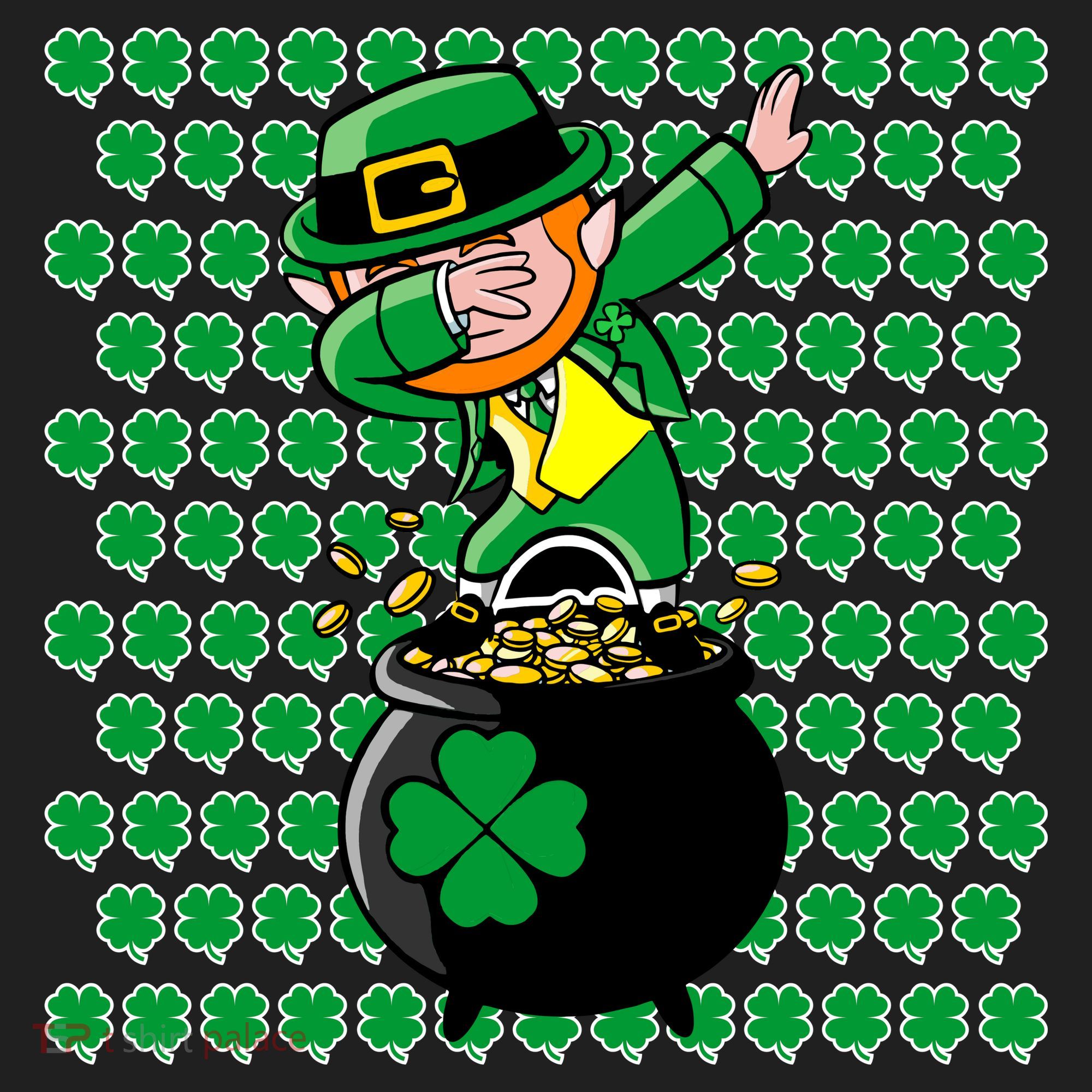 Irish Dabbing Leprechaun Shamrocks Funny Dab St. Patrick's Day Hat
