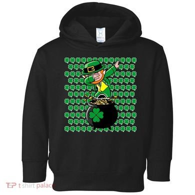Irish Dabbing Leprechaun Shamrocks Funny Dab St. Patrick's Day Toddler Hoodie