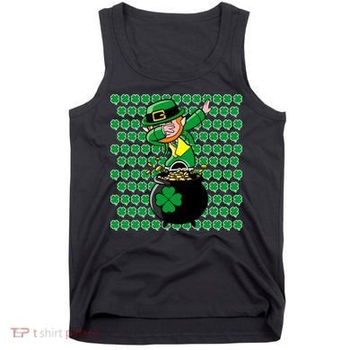 Irish Dabbing Leprechaun Shamrocks Funny Dab St. Patrick's Day Tank Top