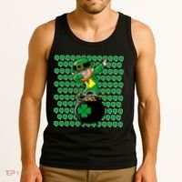 Irish Dabbing Leprechaun Shamrocks Funny Dab St. Patrick's Day Tank Top thumb 3