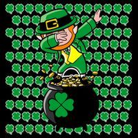 Irish Dabbing Leprechaun Shamrocks Funny Dab St. Patrick's Day Tank Top thumb 6