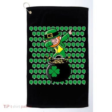 Irish Dabbing Leprechaun Shamrocks Funny Dab St. Patrick's Day Golf Towel