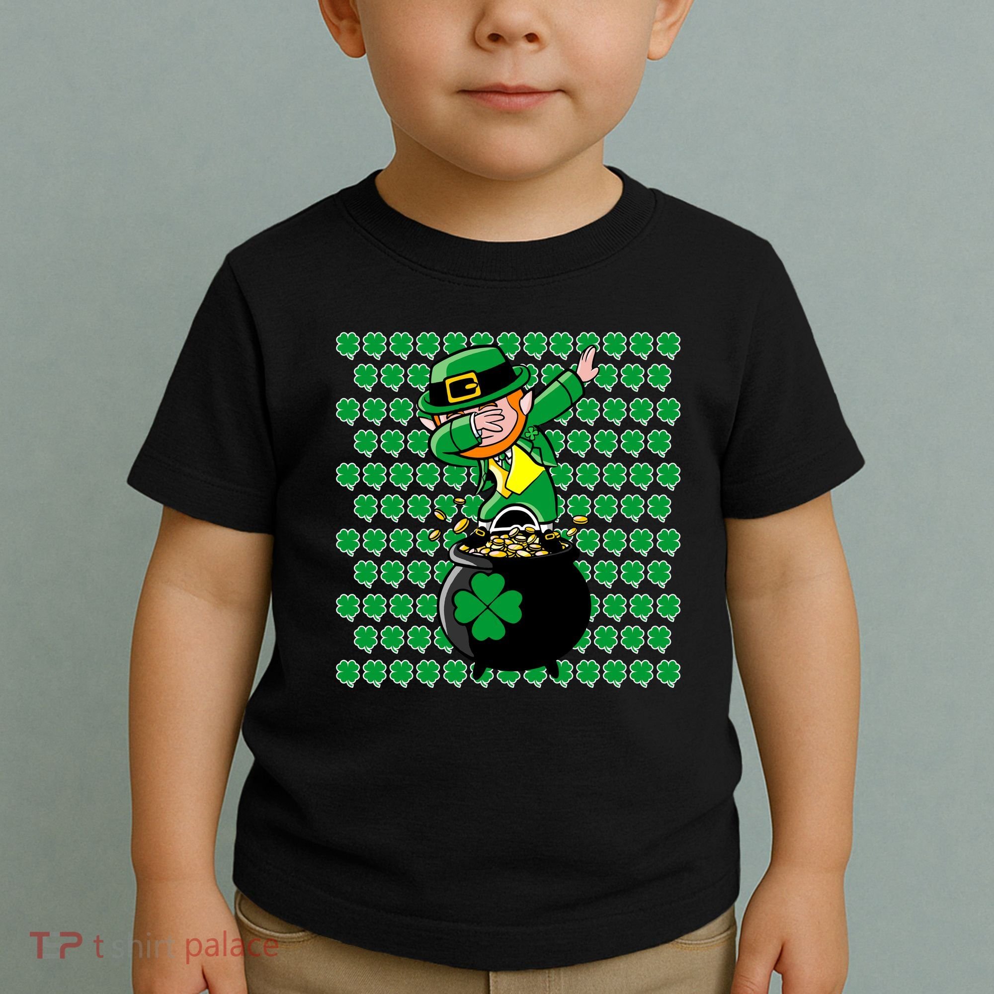 Irish Dabbing Leprechaun Shamrocks Funny Dab St. Patrick's Day Toddler T-Shirt