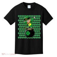 Irish Dabbing Leprechaun Shamrocks Funny Dab St. Patrick's Day Kids T-Shirt thumb 0