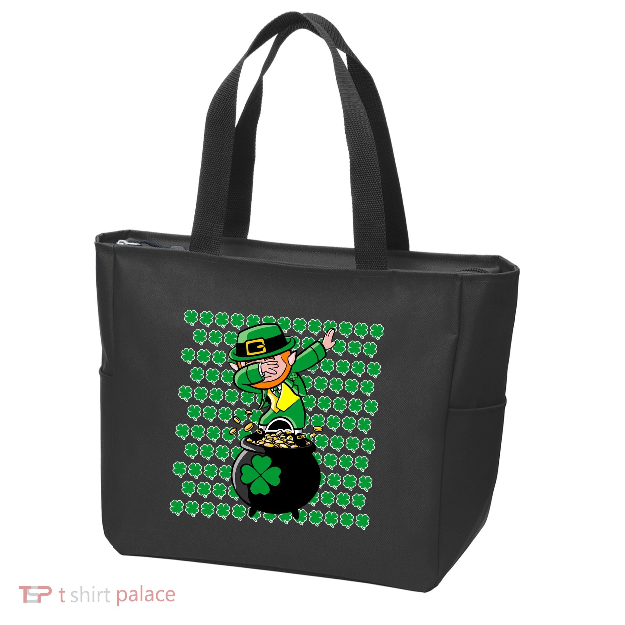 Irish Dabbing Leprechaun Shamrocks Funny Dab St. Patrick's Day Tote Bag