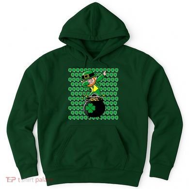 Irish Dabbing Leprechaun Shamrocks Funny Dab St. Patrick's Day Hoodie