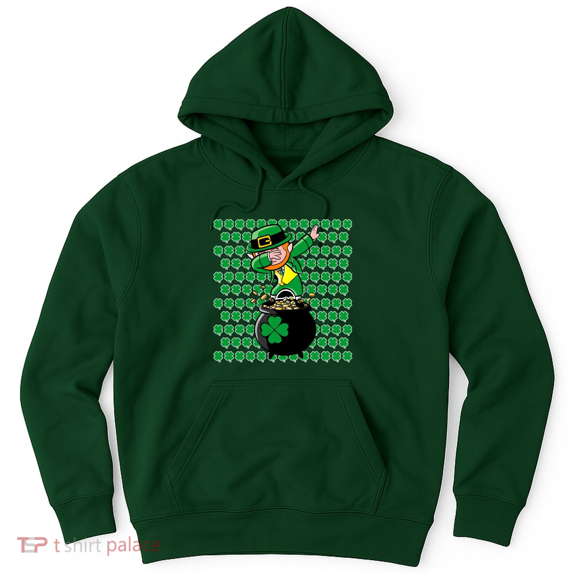 Irish Dabbing Leprechaun Shamrocks Funny Dab St. Patrick's Day Hoodie