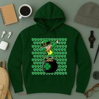 Irish Dabbing Leprechaun Shamrocks Funny Dab St. Patrick's Day Hoodie thumb 3
