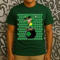 Irish Dabbing Leprechaun Shamrocks Funny Dab St. Patrick's Day T-Shirt thumb 3