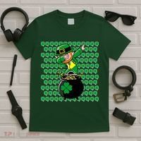 Irish Dabbing Leprechaun Shamrocks Funny Dab St. Patrick's Day T-Shirt thumb 5
