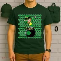 Irish Dabbing Leprechaun Shamrocks Funny Dab St. Patrick's Day T-Shirt thumb 6